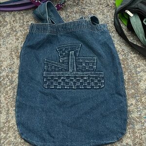 Longaberger Denim Tote Bag with Basket Design